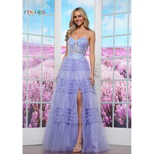 NEW Lilac Sequin & Ruffle Prom Dress 4